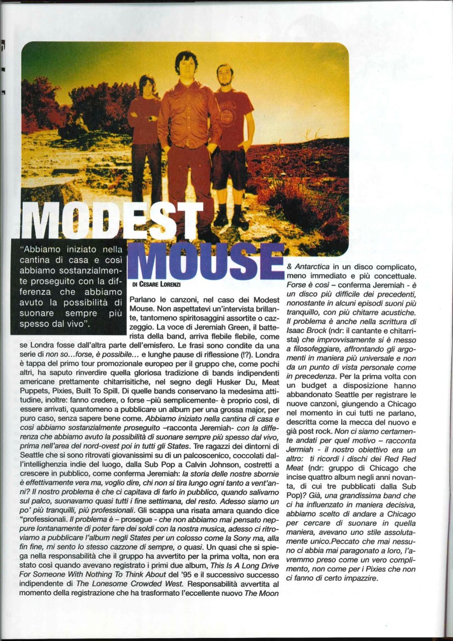 modest mouse intervista 09-2000